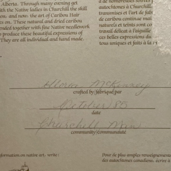 Antique frame of handmade Canadien native caribou haïr tufting - Picture 7 of 9